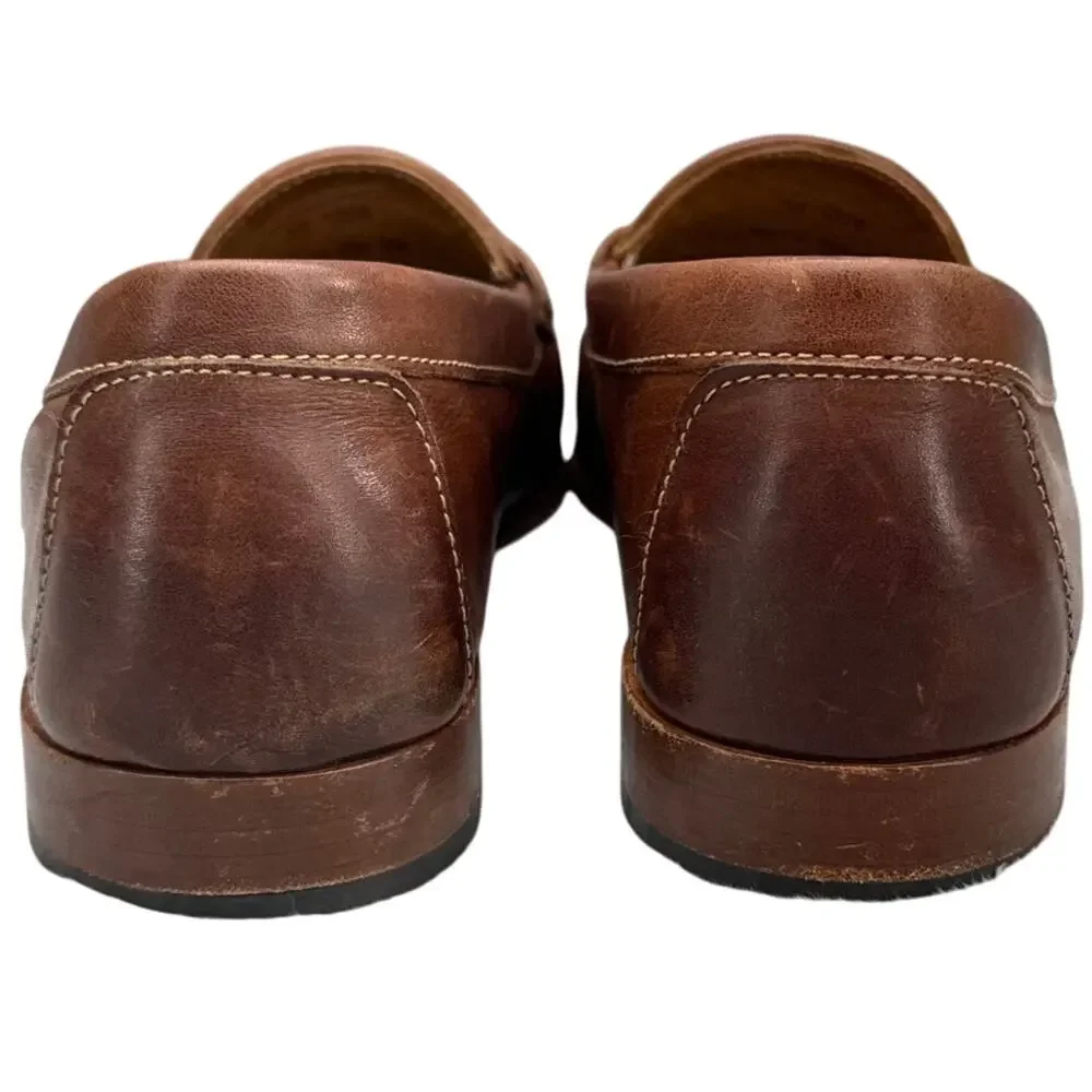 Johnston & Murphy Brown Patina Leather Slip On Classic Penny Loafer Men 9M